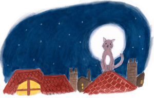 Lucy Dillamore Illustrator Rufus Rooftop Cat Portfolio Piece ©2022