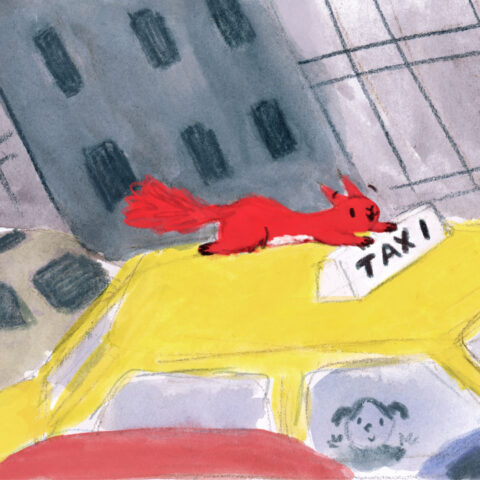 Taxi Red and Grey Lucy Dillamore